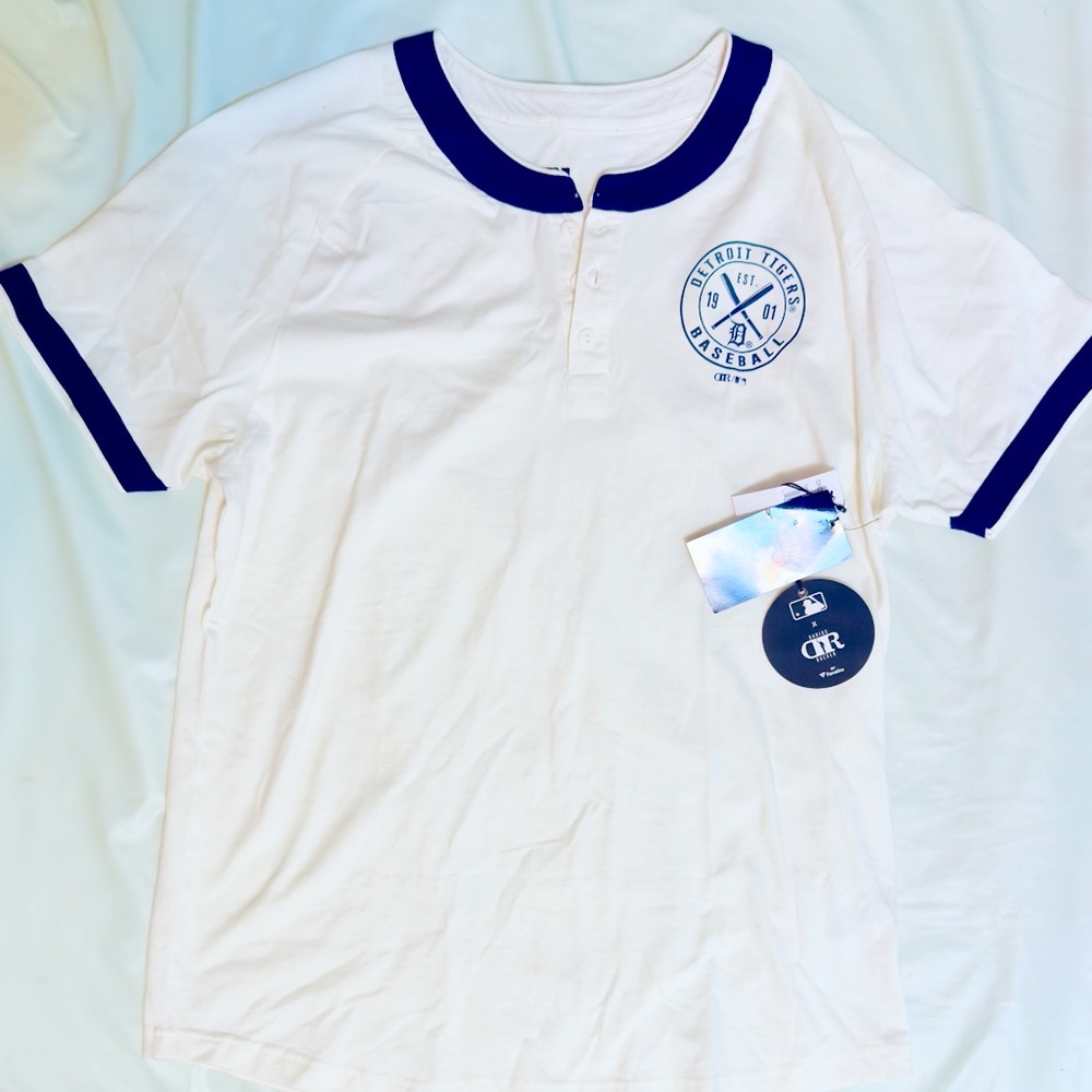 Detroit Tigers Darius Rucker Collection by Fanatics Henley Raglan T-Shirt NWT